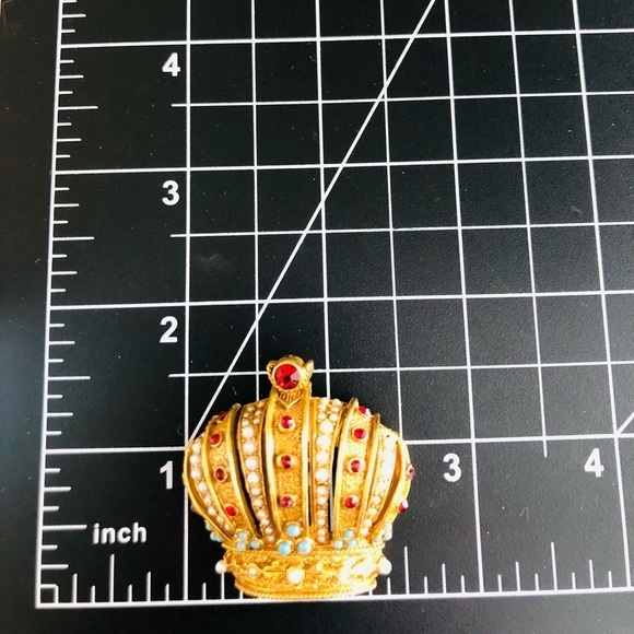 Vintage Heraldic Arthur Pepper rhinestone Imperial Crown brooch - Picture 3 of 16